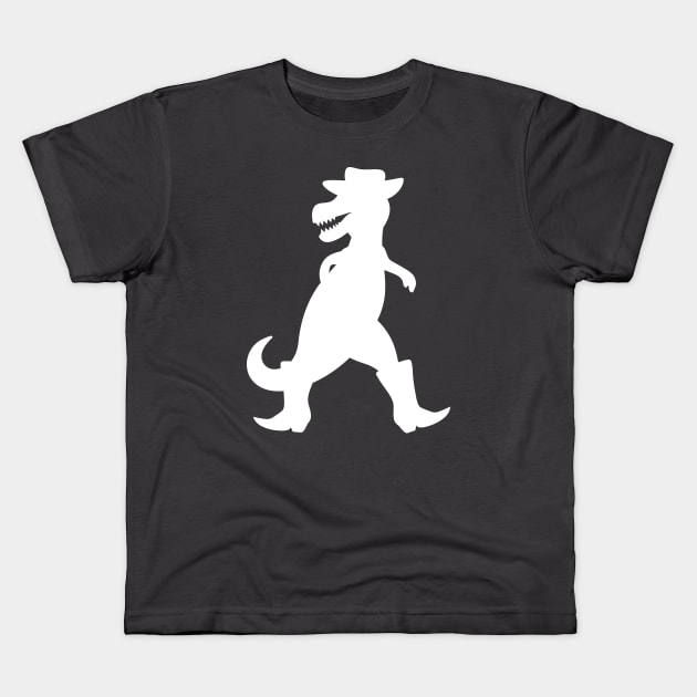 Cowboy T-Rex (white) Kids T-Shirt by schlag.art